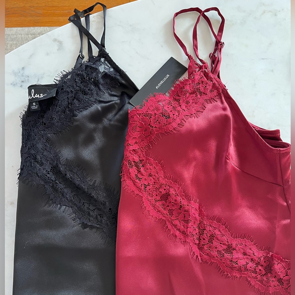 NWT - lace and silky camisoles
